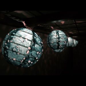 String Lights - 20 Teal Paper Globes